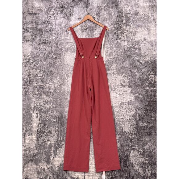 New House of CB Jumpsuit XS Womens Abbi Wide Leg Overall Crepe Dusty Pink Rose - Picture 3 of 8